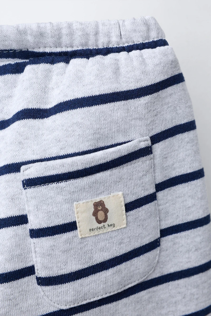 STRIPED FLEECE JOGGERS