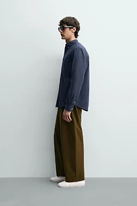 REGULAR FIT LINEN - COTTON SHIRT