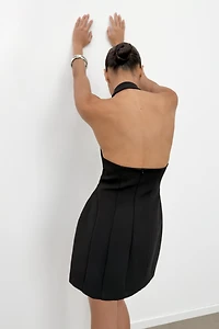VOLUMINOUS HALTER MINI DRESS