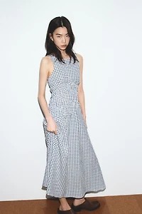 GINGHAM MIDI DRESS
