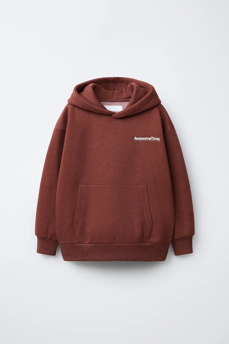 HOODIE AND JOGGER PANTS SET WITH TEXT PRINT