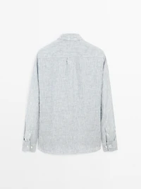 Chemise lin regular à rayures