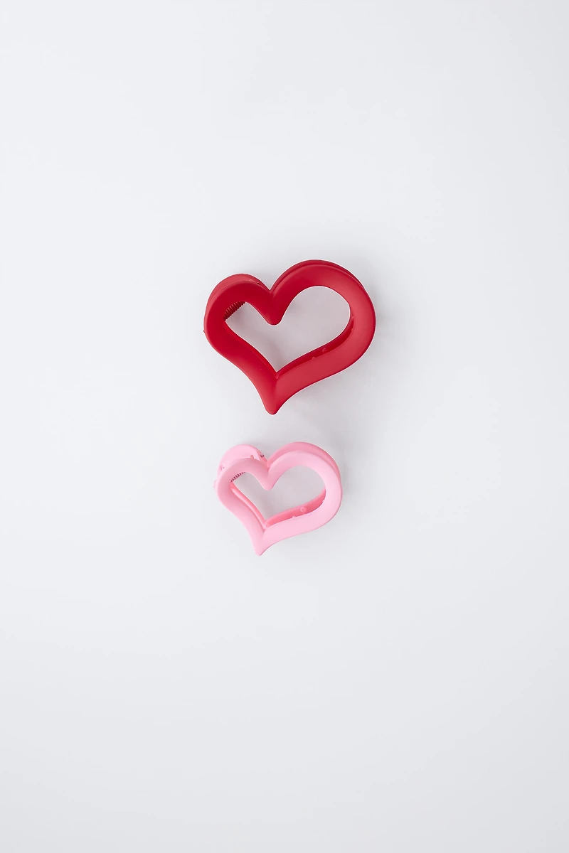 PACK OF TWO HEART-SHAPED HAIR CLIPS