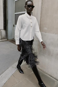 CHEMISE EN POPELINE À BOUTONS BIJOUX