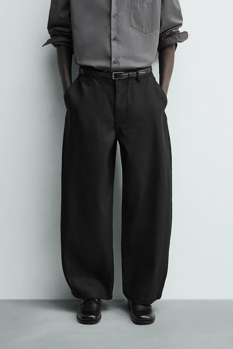 BARREL FIT LYOCELL - COTTON PANTS