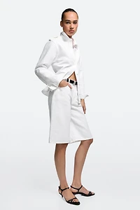 Cotton and linen blend Bermuda shorts