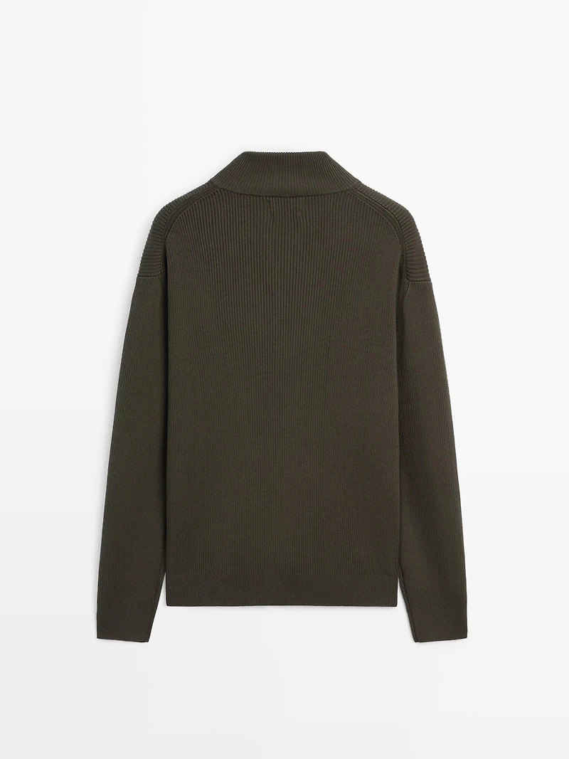 100% cotton zip cardigan