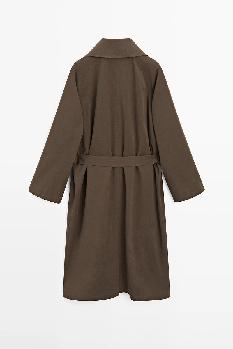 High collar trench coat