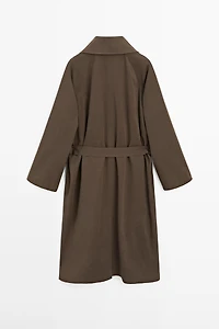 High collar trench coat