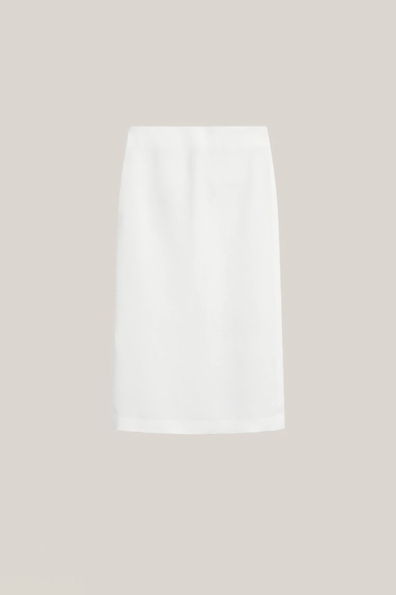 Straight linen blend midi skirt - LIMITED EDITION