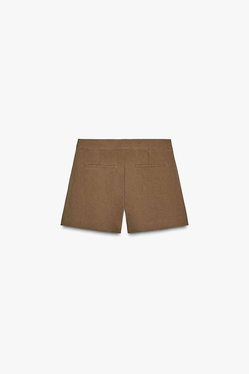 LINEN PLEATED SHORTS