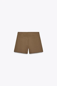 LINEN PLEATED SHORTS