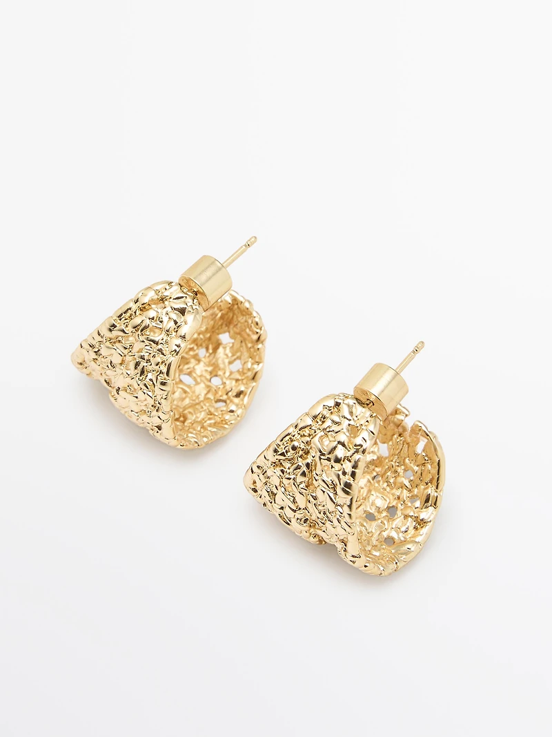 Braided textured hoop earrings