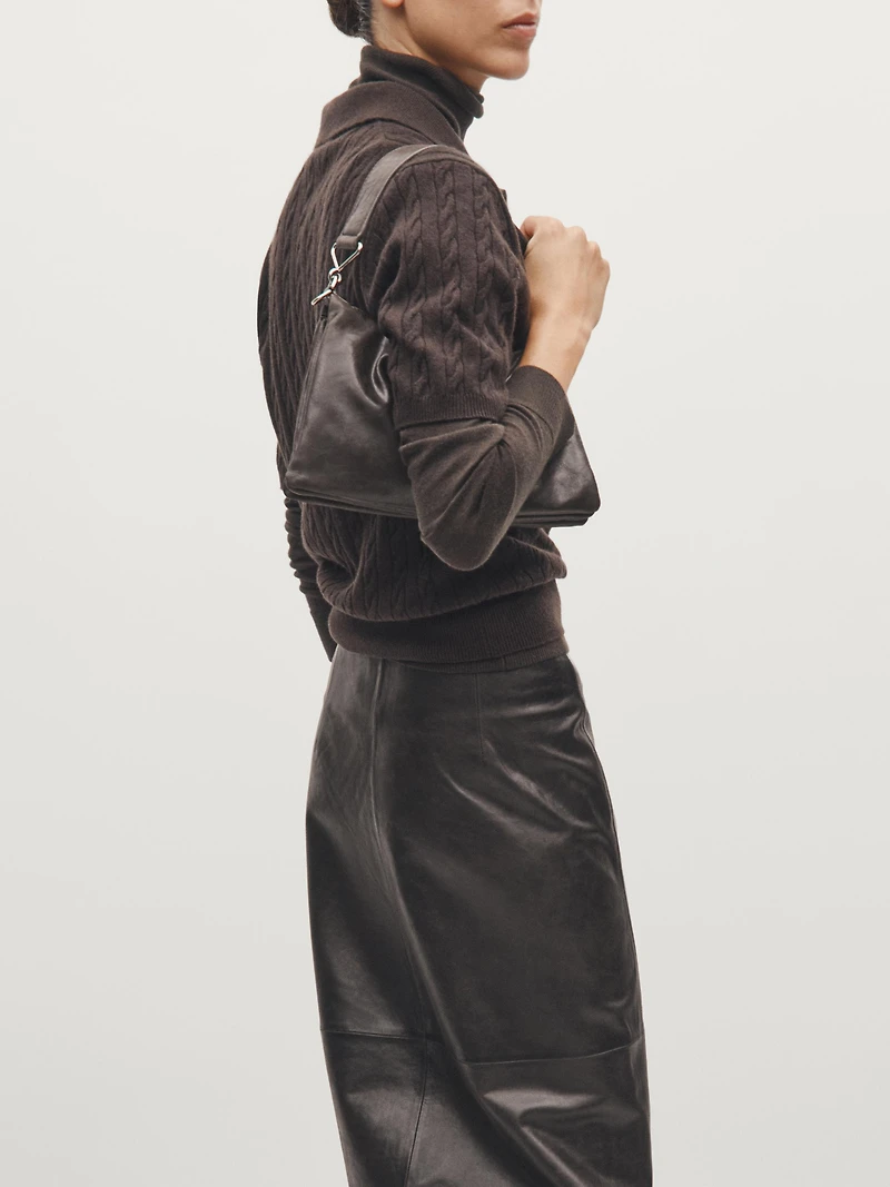 Petit sac compartimenté en cuir nappa