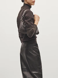 Petit sac compartimenté en cuir nappa