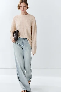 100% cashmere cable-knit sweater