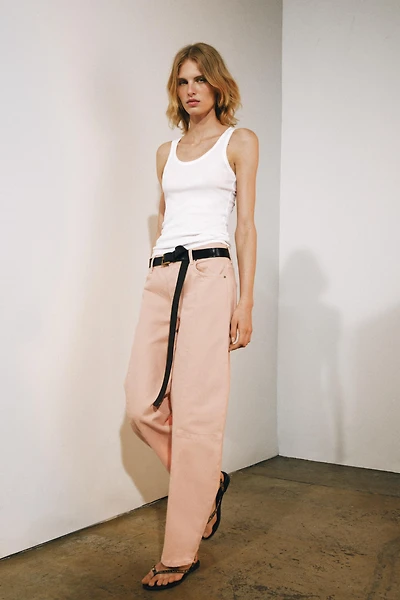 ZW COLLECTION MID-RISE BARREL PATCHWORK JEANS