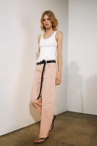 ZW COLLECTION MID-RISE BARREL PATCHWORK JEANS