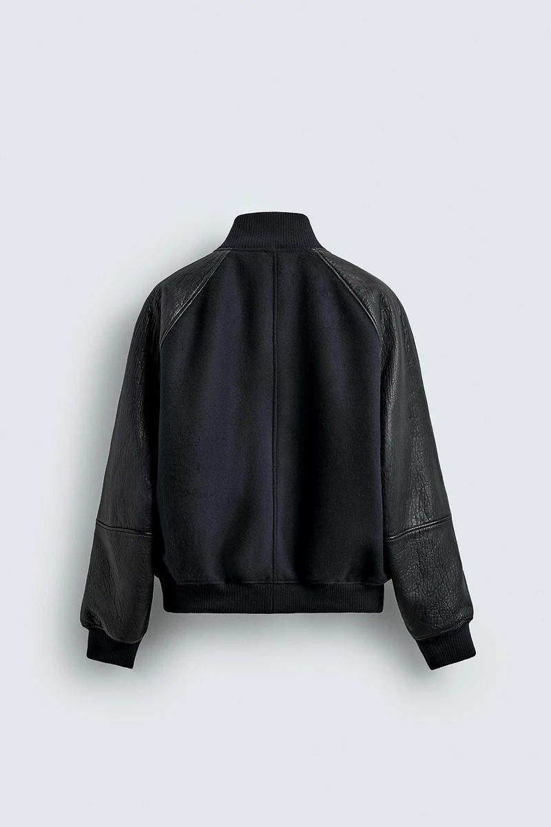 LEATHER COMBINATION BOMBER JACKET LIMITED EDITION