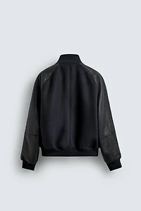 LEATHER COMBINATION BOMBER JACKET LIMITED EDITION