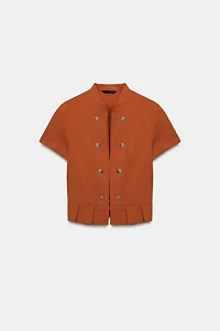 SHORT SLEEVE BUTTON TOP