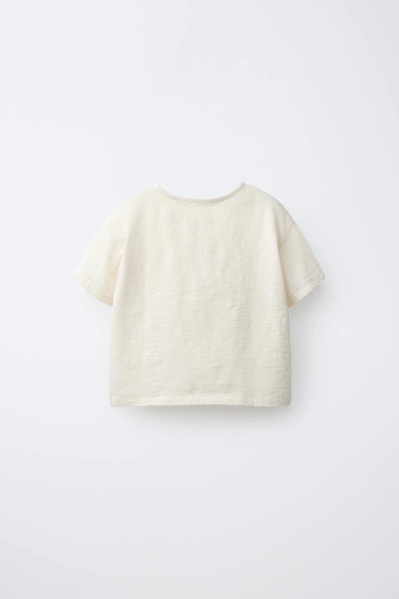BUTTONED COMBINATION T-SHIRT