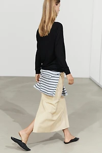 Nappa leather midi skirt