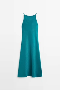 Flowing satin midi dress