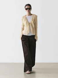 Wide-leg trousers with darts