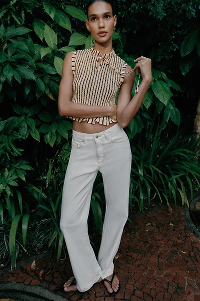 STRIPED SMOCKED TOP