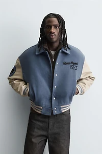 PATCHED QUILTED BOMBER JACKET