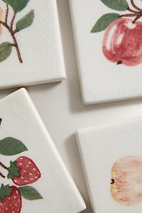 FRUIT STONEWARE COASTERS (PACK OF 4)