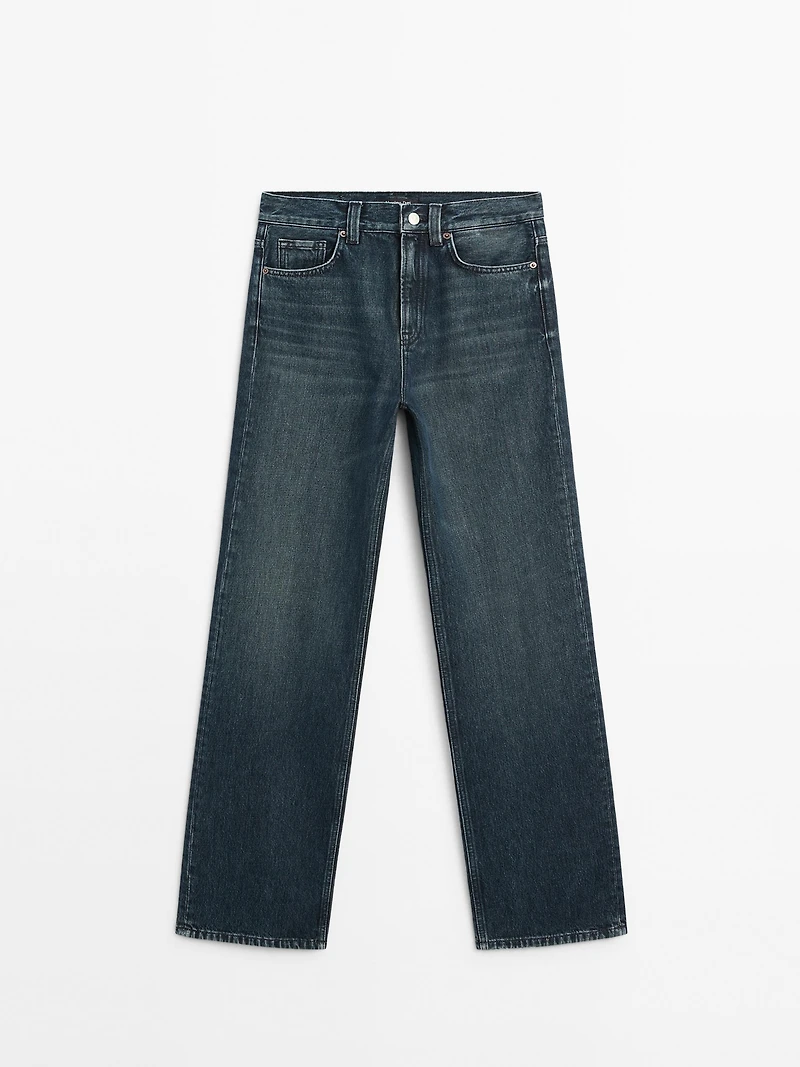 High-waist wide-leg jeans