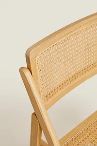 CHAISE PLIANTE BOIS ET ROTIN