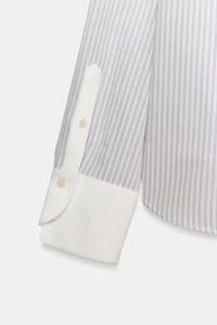 STRIPED SHIRT WITH CONTRAST COLLAR ZW COLLECTION