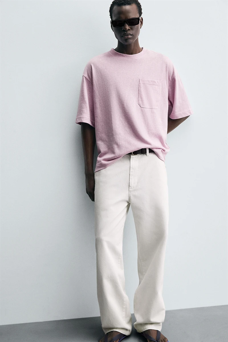 T-SHIRT COUPE DÉCONTRACTÉE AVEC POCHE