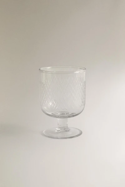CARVED GLASS GOBLET