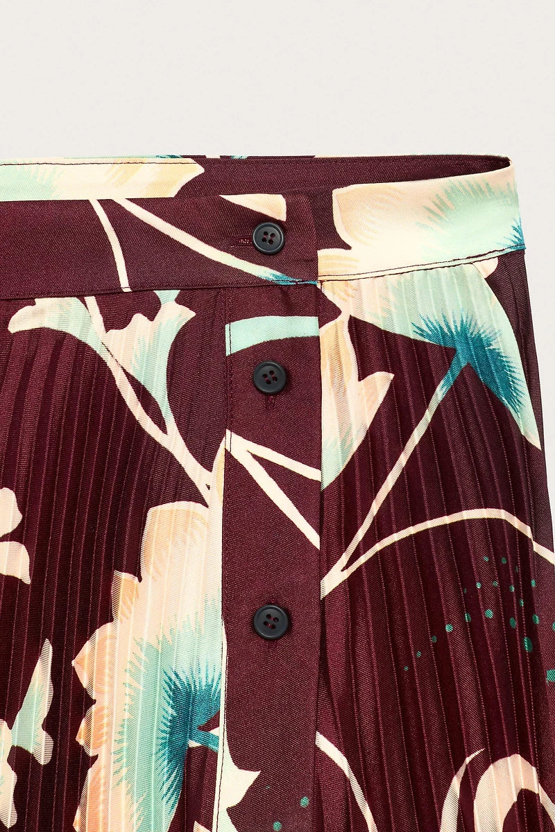 LIMITED EDITION PRINTED PLEATED MIDI SKIRT