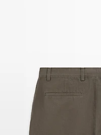 Tapered fit cotton pants