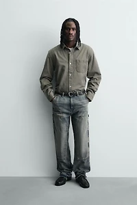 WASHED CARPENTER POCKET JEANS