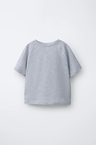 STRIPED RAGLAN SLEEVE T-SHIRT