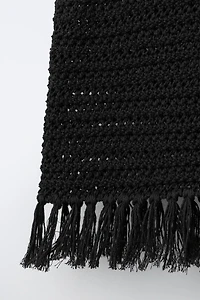 TOP EN MAILLE À FRANGES