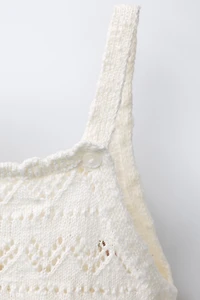 EMBROIDERED FLORAL KNIT OVERALLS