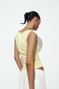 ASYMMETRICAL RUCHED T-SHIRT