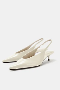 LEATHER KITTEN HEEL SHOES