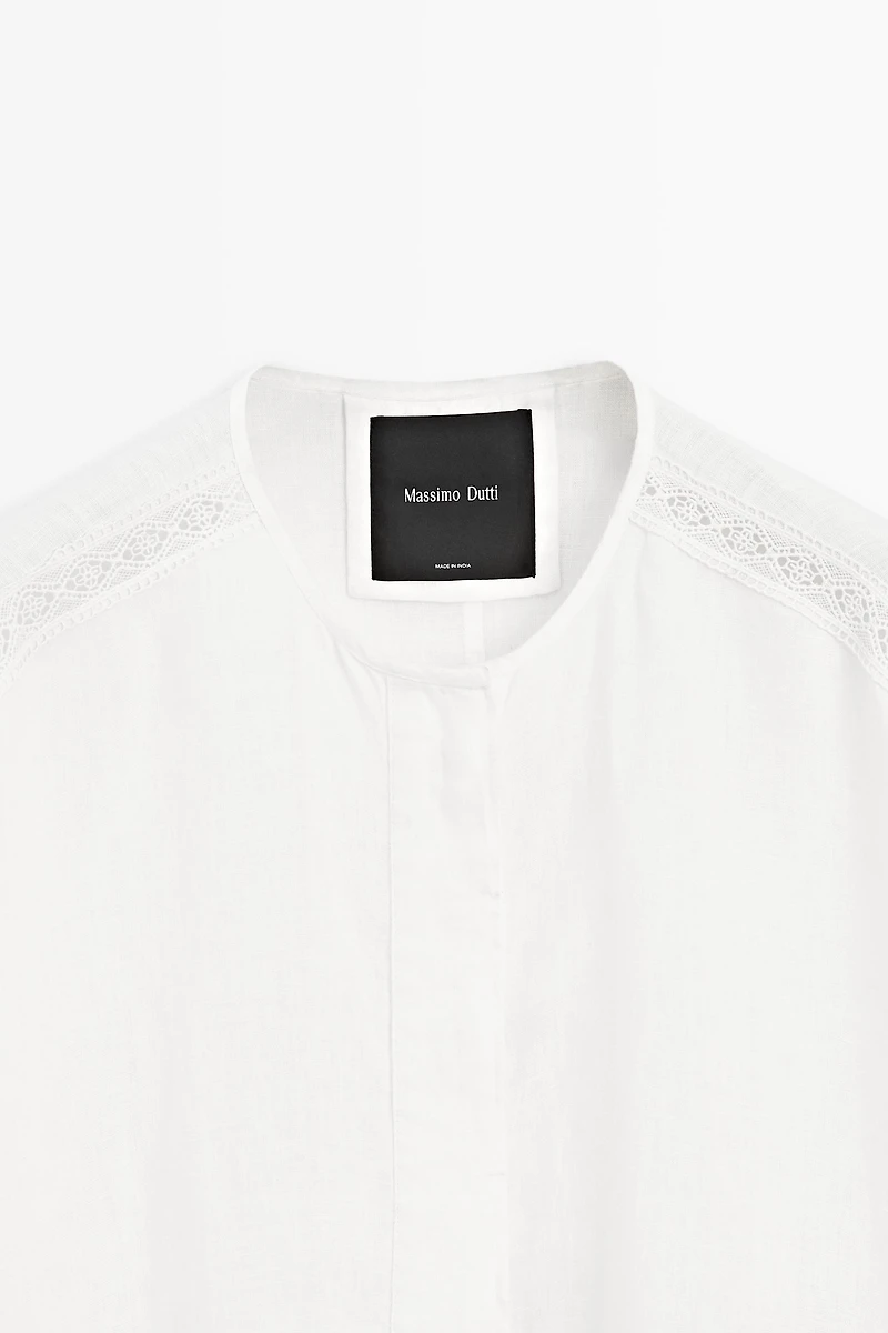 100% linen bomber jacket with embroidered detail