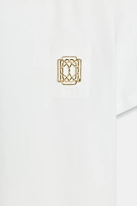 METALLIC BEAD TRIM T-SHIRT