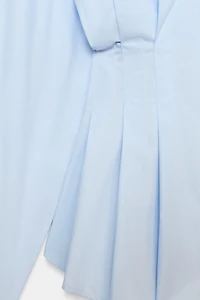 PLEATED POPLIN SHIRT
