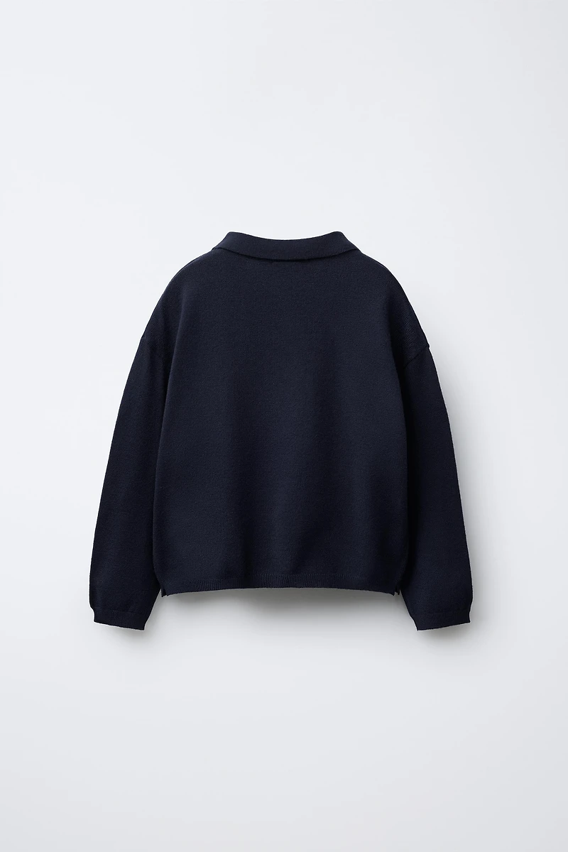 KNIT POLO SWEATER