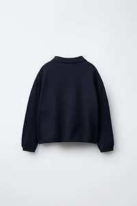 KNIT POLO SWEATER